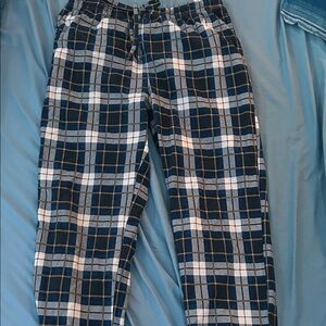 Plaid Lounge Pants in Blue and White Mens Meduim